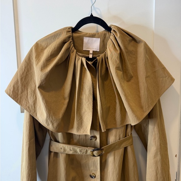 NWT Rebecca Taylor Runway Caped Cotton Trench Coat - Tan/Almond Size M NWOT - Picture 6 of 9